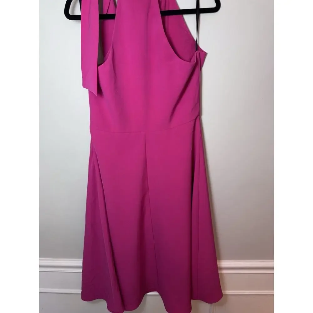 BLACK HALO Womens Hot Pink Lined Sleeveless Midi Formal Fit + Flare Sz 10 NWT